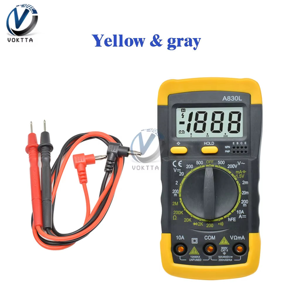 A830L Digital Display LCD Multimeter Portable Handheld AC DC Voltage Diode Freguency Multitester Voltmeter Ammeter Tester Tools