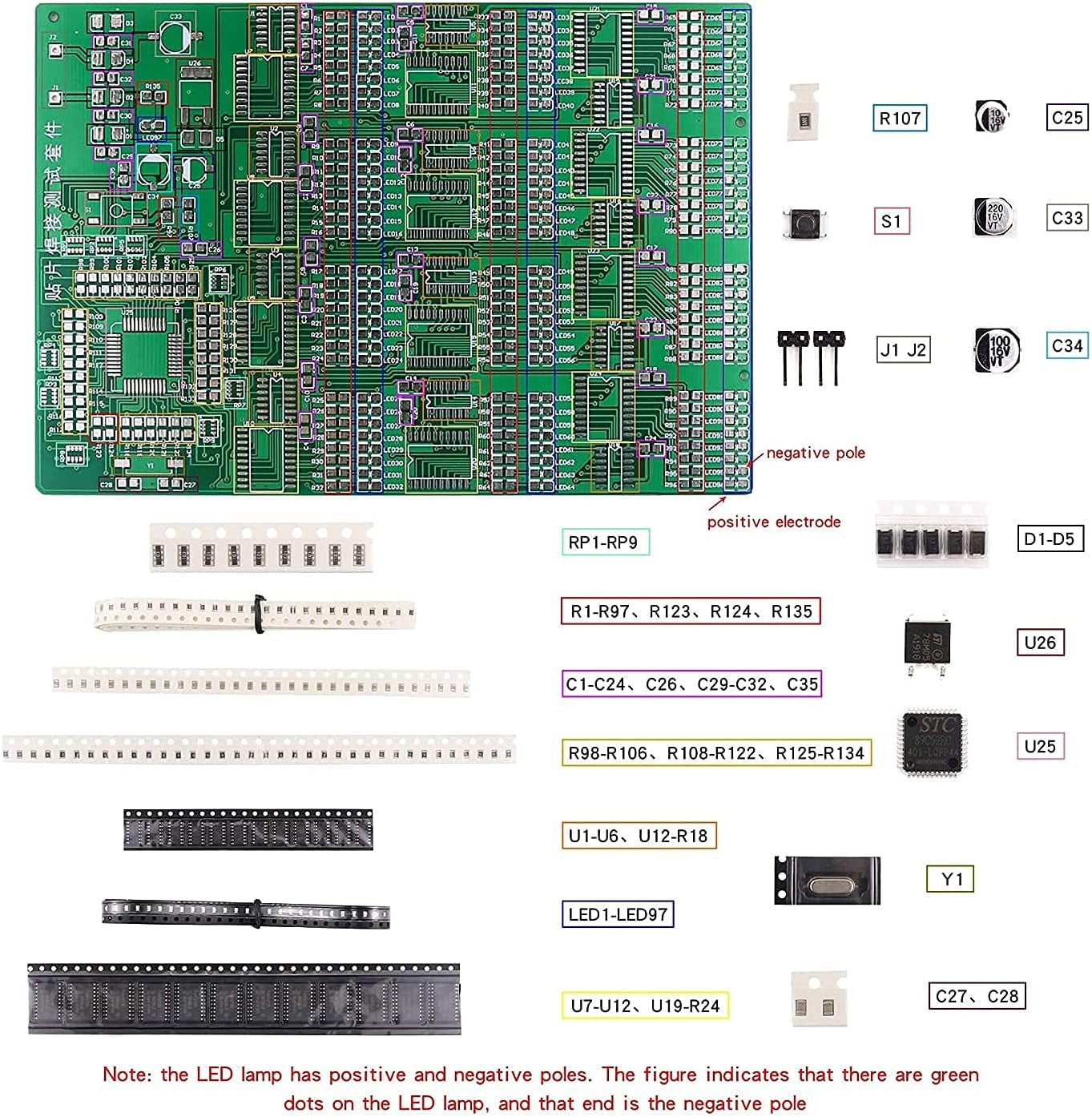 Soldering Practice Kit,3 Kits SMD SMT Weldering Skills Training Board(Soldering-All)