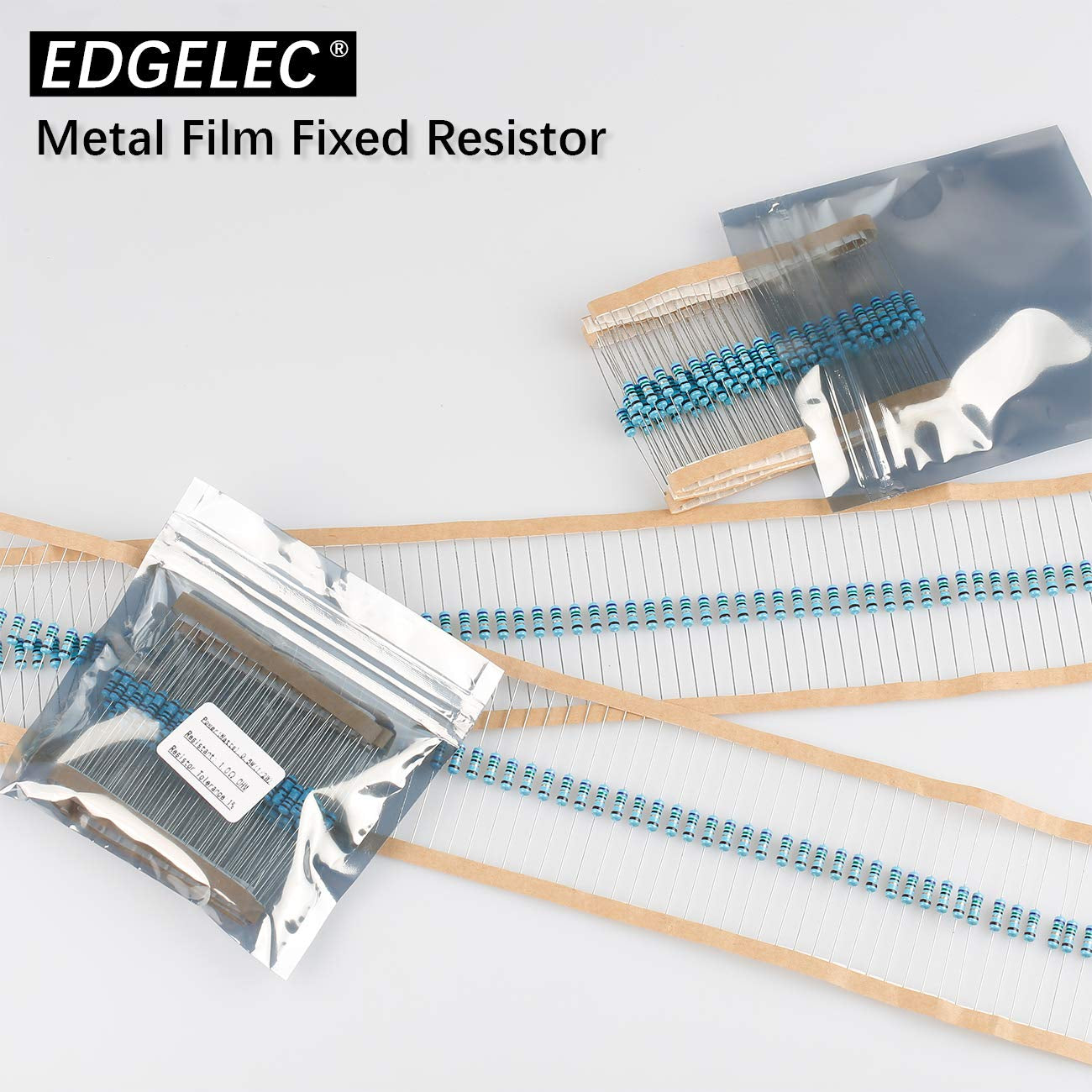100Pcs 1.2K Ohm Resistor 1/4W (0.25 Watt) ±1% Tolerance Metal Film Fixed Resistor, Multiple Values of Resistance Optional