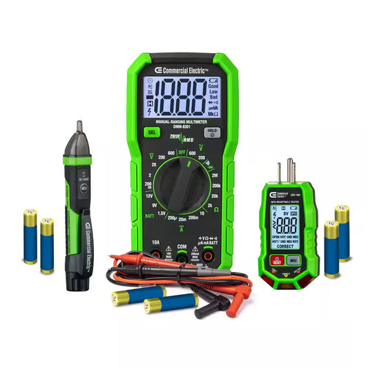 Technician Maintenance Kit with Digital Multimeter, Voltage Tester and GFCI Socket Tester