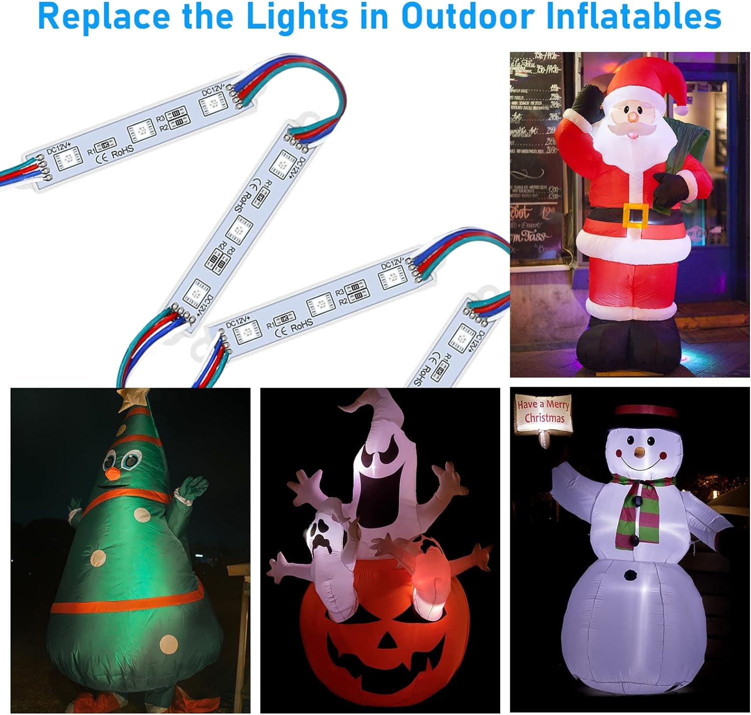 LED Storefront Lights for Business Waterproof Decorative Light for Advertising Letter Signs 4 Set 5050 SMD Window Strip 40Ft 80 Pieces LED Module Lights