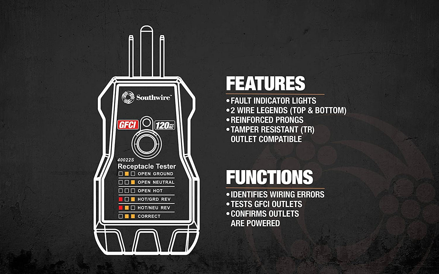 40022S GFCI Receptacle Tester