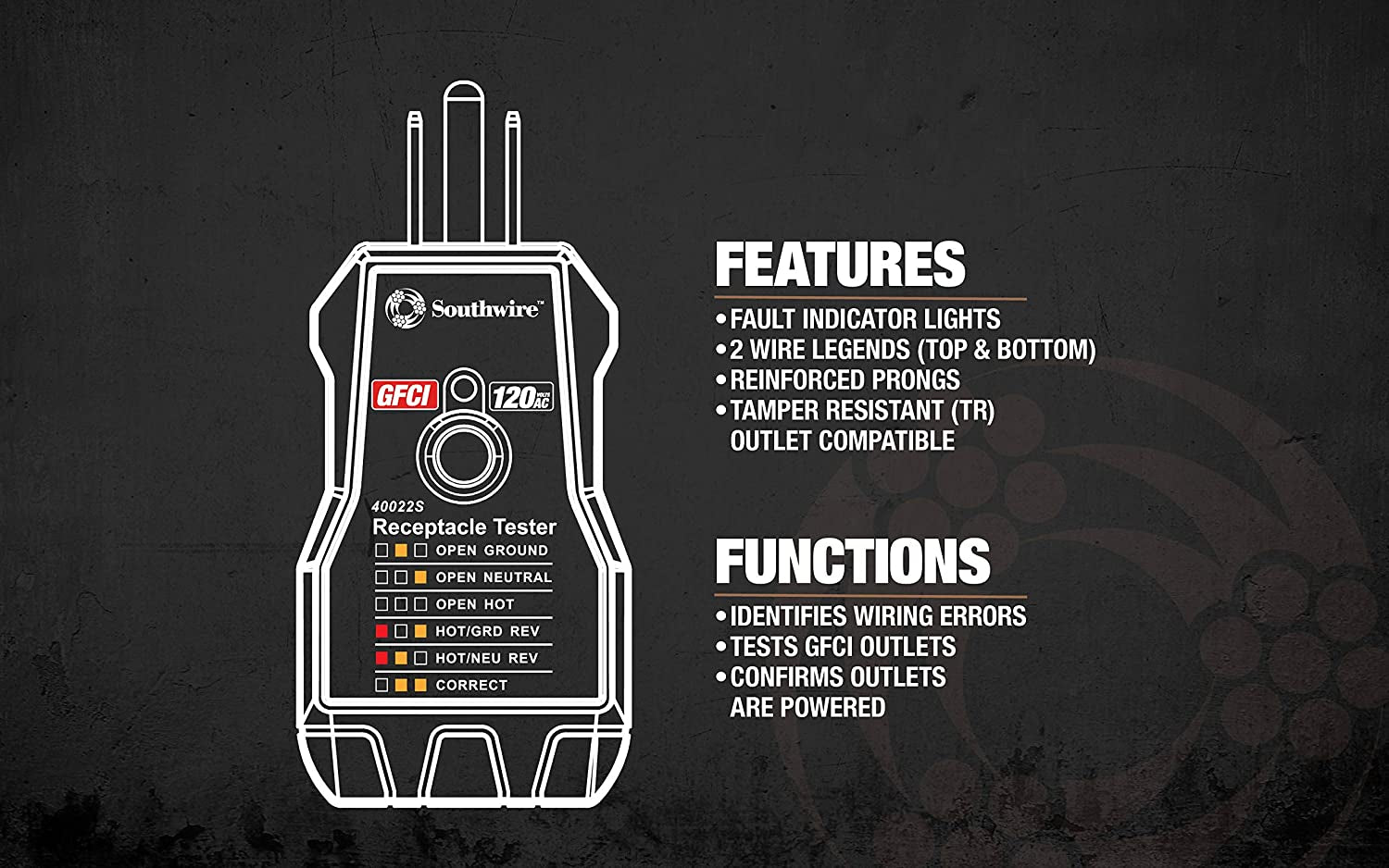 40022S GFCI Receptacle Tester