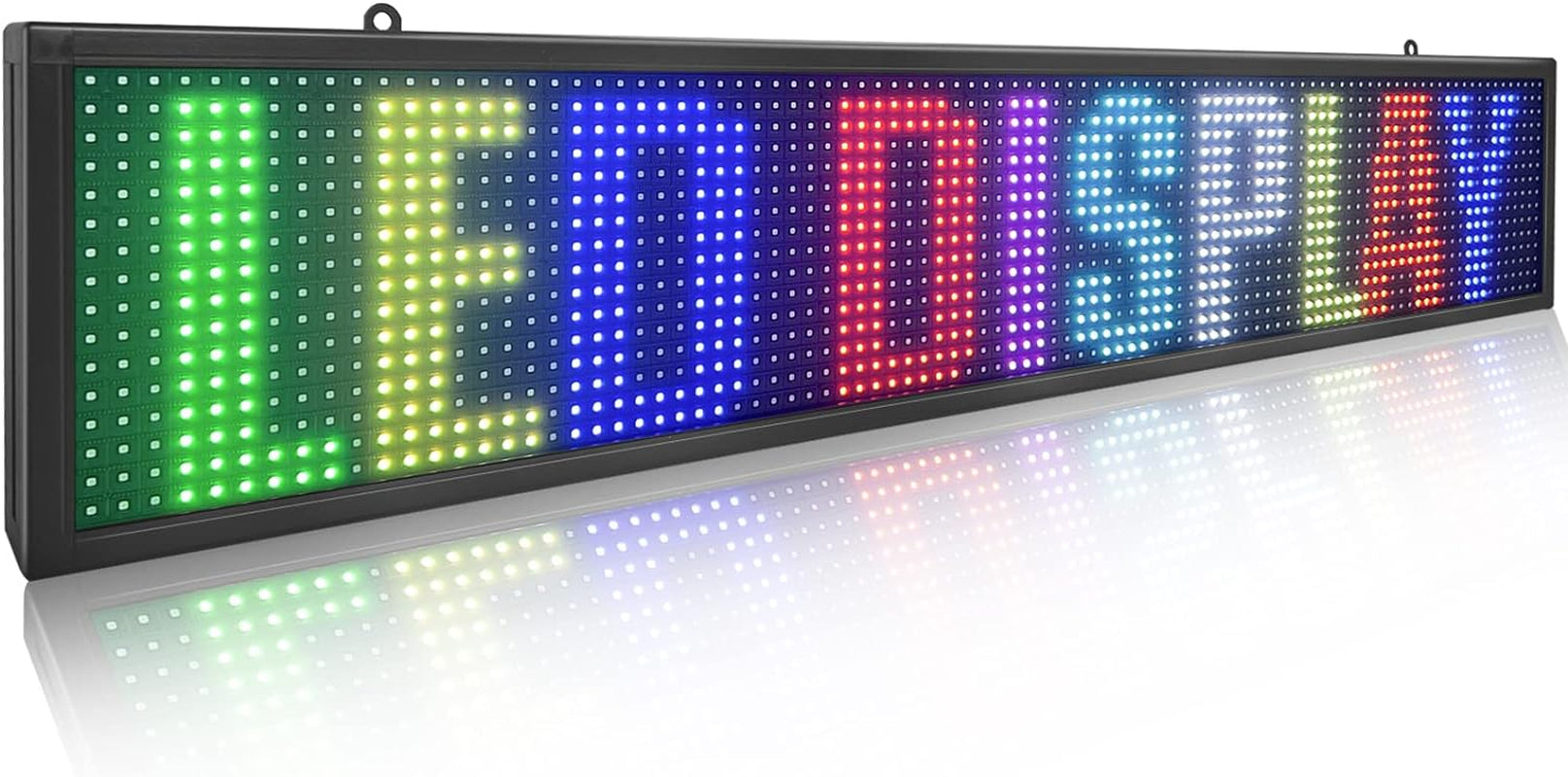 Programmable LED Sign P10 LED Display 39" X 7.5" Full Color Programmable Message Board with High Resolution LED Scrolling Display for Advertising
