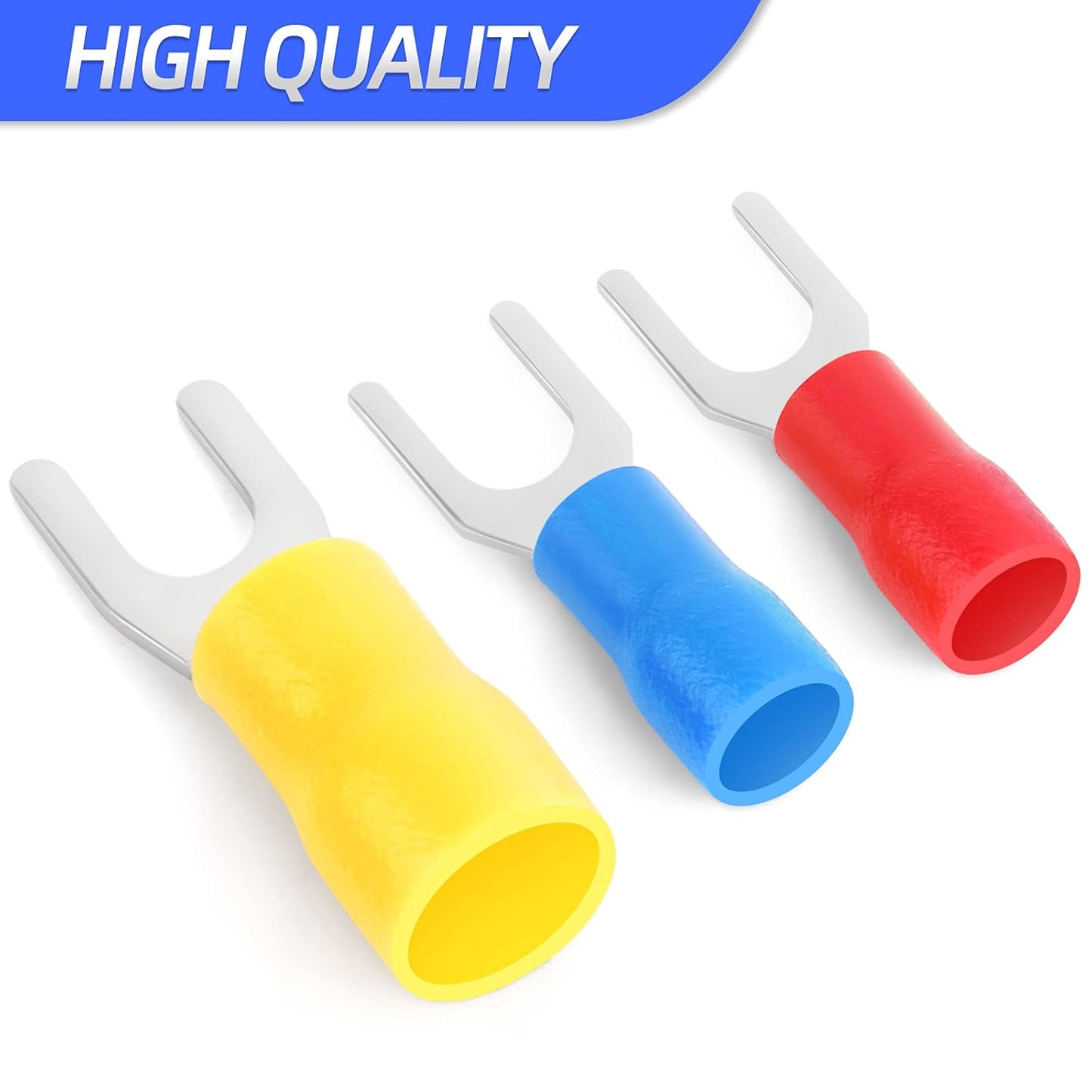 300 Pcs 22-16 16-14 12-10 AWG Insulated Fork Spade U-Type Wire Connector Electrical Crimp Terminal