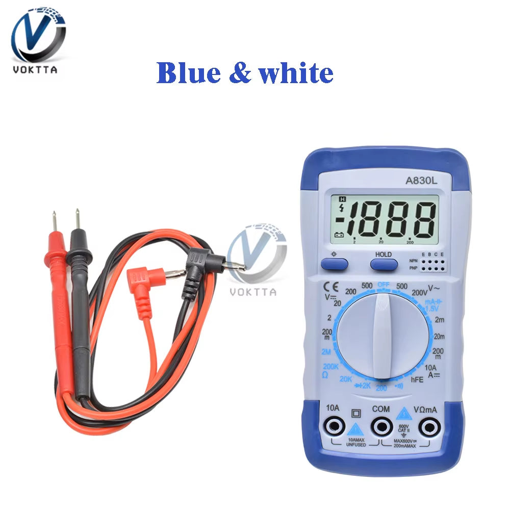 A830L Digital Display LCD Multimeter Portable Handheld AC DC Voltage Diode Freguency Multitester Voltmeter Ammeter Tester Tools