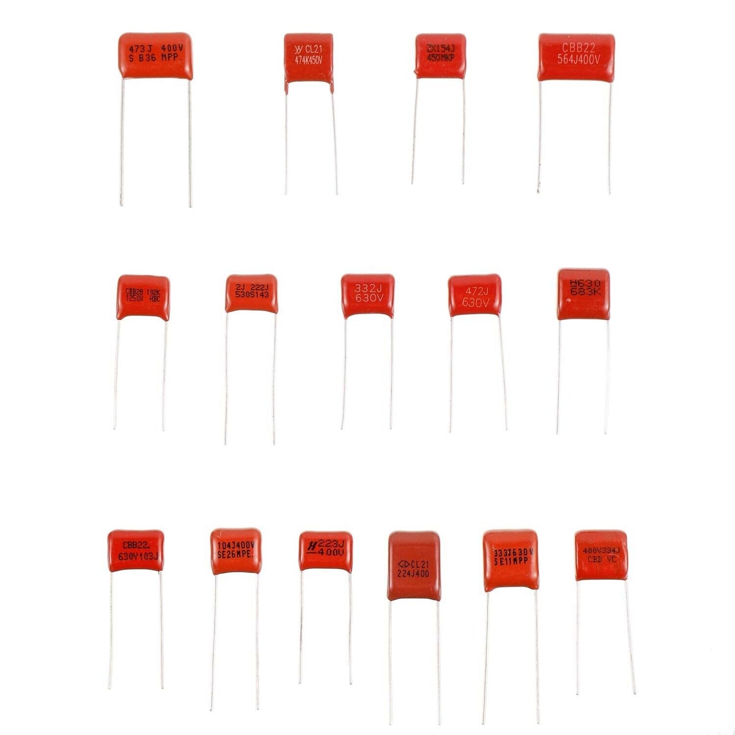 15 Values 150 Pcs Metallized Polypropylene Film DC Capacitor 400V/0.01Uf ~ 0.56U