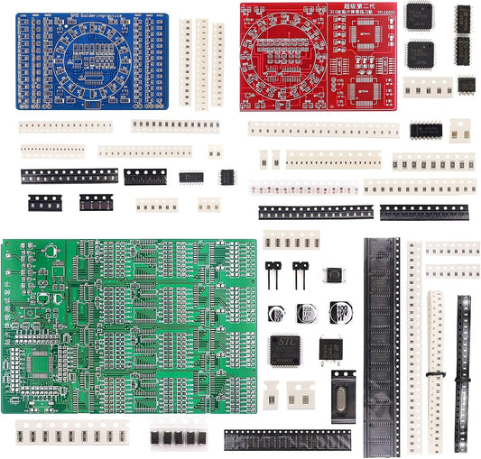 Soldering Practice Kit,3 Kits SMD SMT Weldering Skills Training Board(Soldering-All)