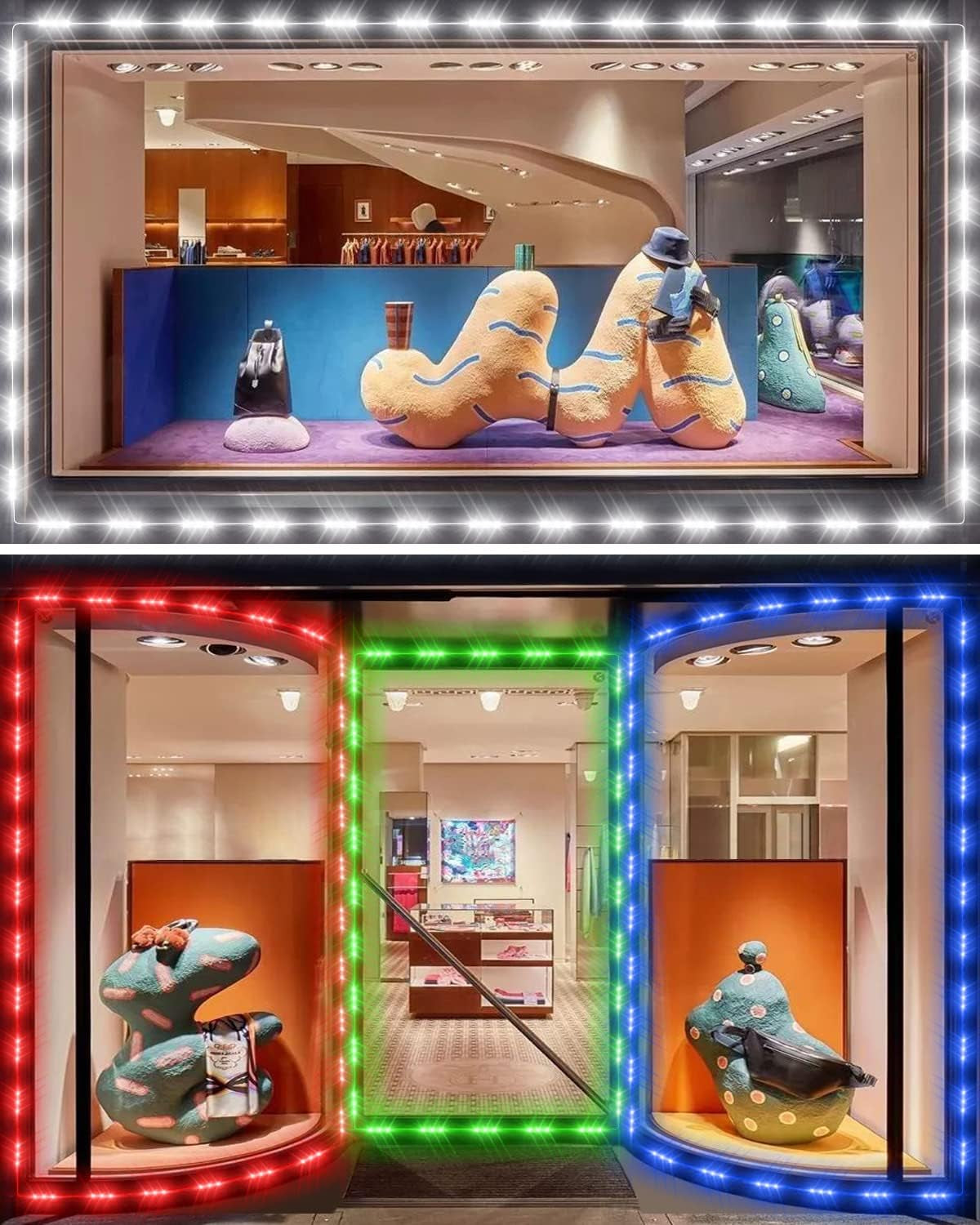 LED Storefront Lights for Business Waterproof Decorative Light for Advertising Letter Signs 4 Set 5050 SMD Window Strip 40Ft 80 Pieces LED Module Lights