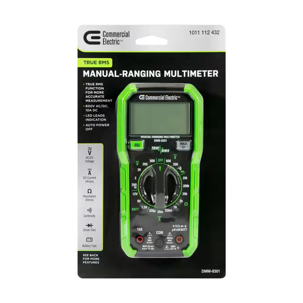 600-Volt True RMS Manual-Ranging Digital Multimeter