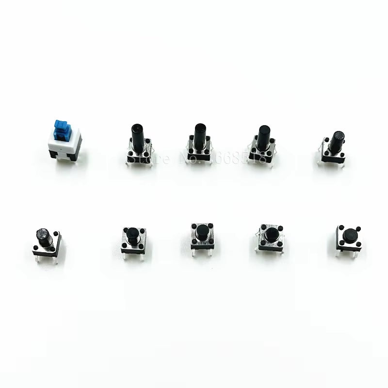 10 Values 180PCS Tactile Push Button Switch Mini Momentary Tact Assortment Kit DIY for Arduino Switch 6*6 4.3MM~13MM DIP 4P