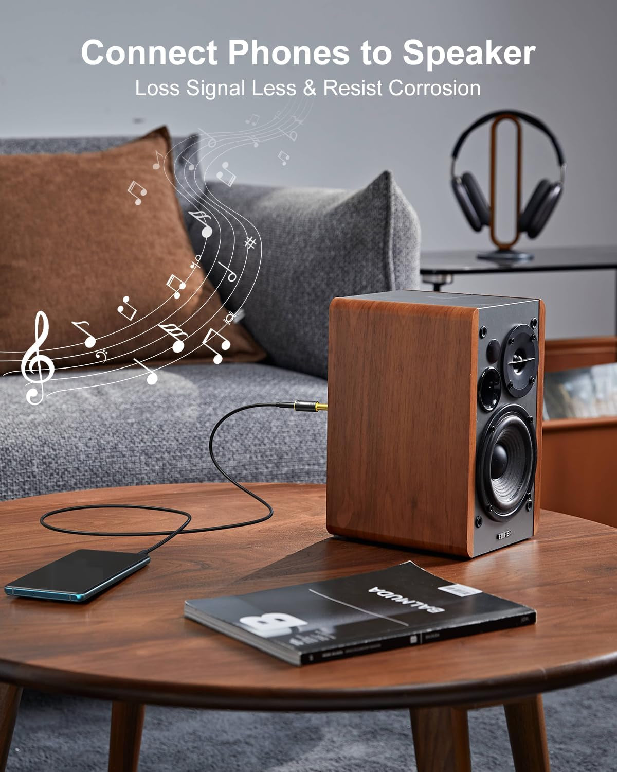 1/4 Inch Male to 3.5Mm Female Stereo Audio Jack Pure Copper Adapter for Headphone, Amp, 2 Pack-Black