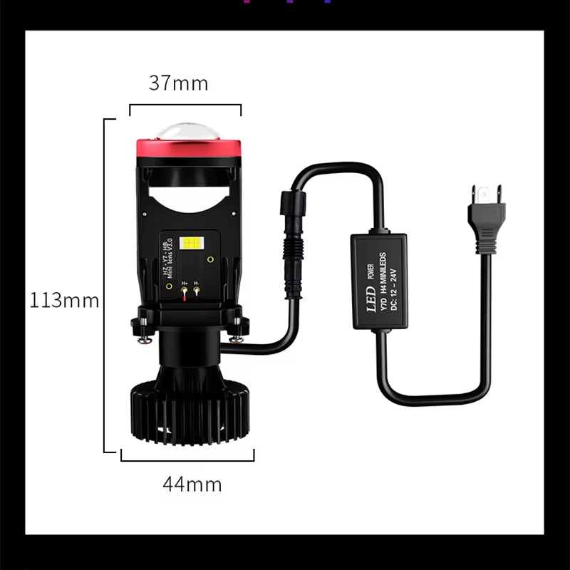 2Pcs H4 Lenses LED Lamp H4 Led Canbus H4 LED Headlights H4 Mini Projector Led for Motorcycle Headlight H4 Led Car Headlight Bulb