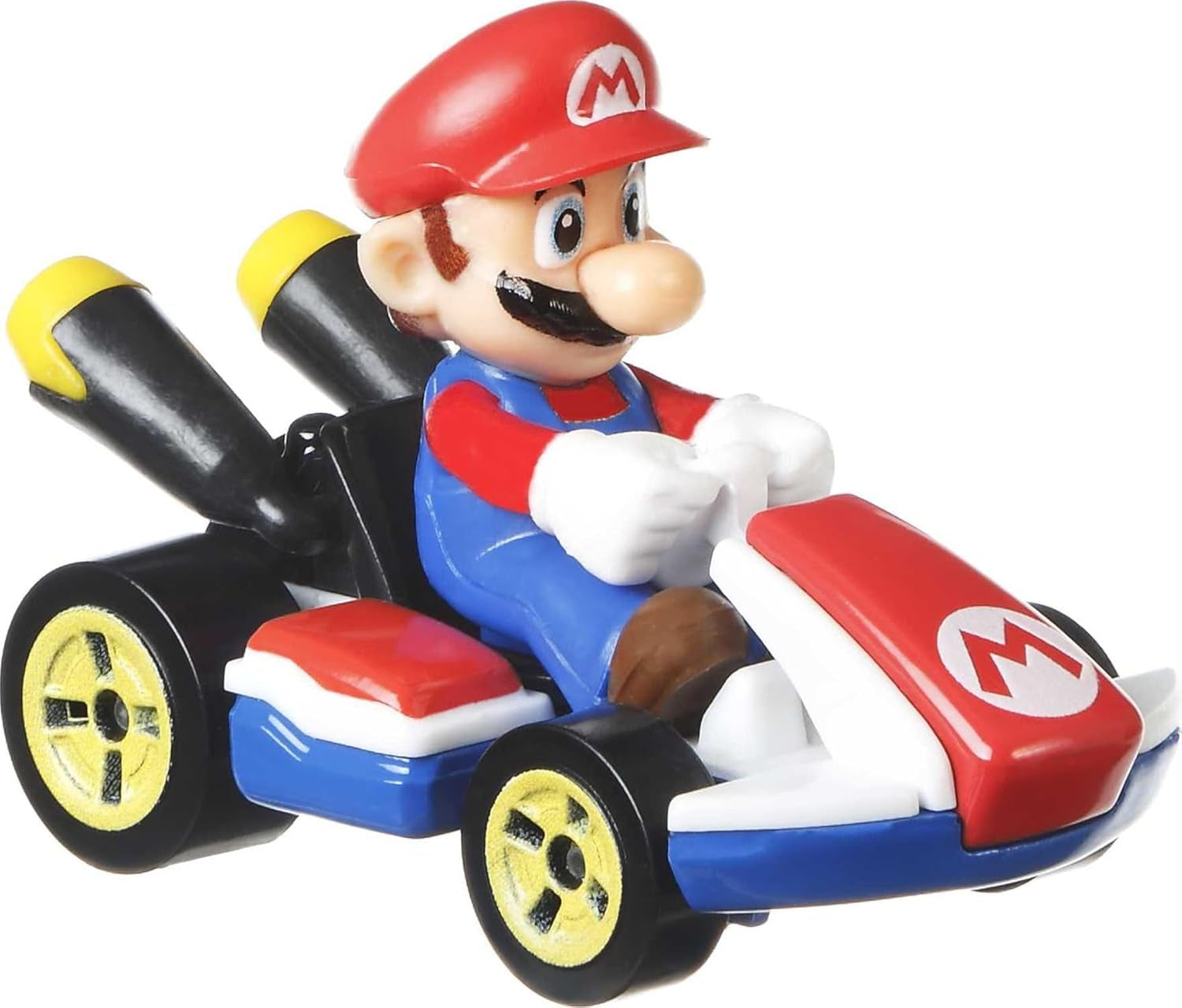Mario Kart Set of 4 Die-Cast Toy Cars with Attached Character Drivers, Includes Black Yoshi (Amazon Exclusive)