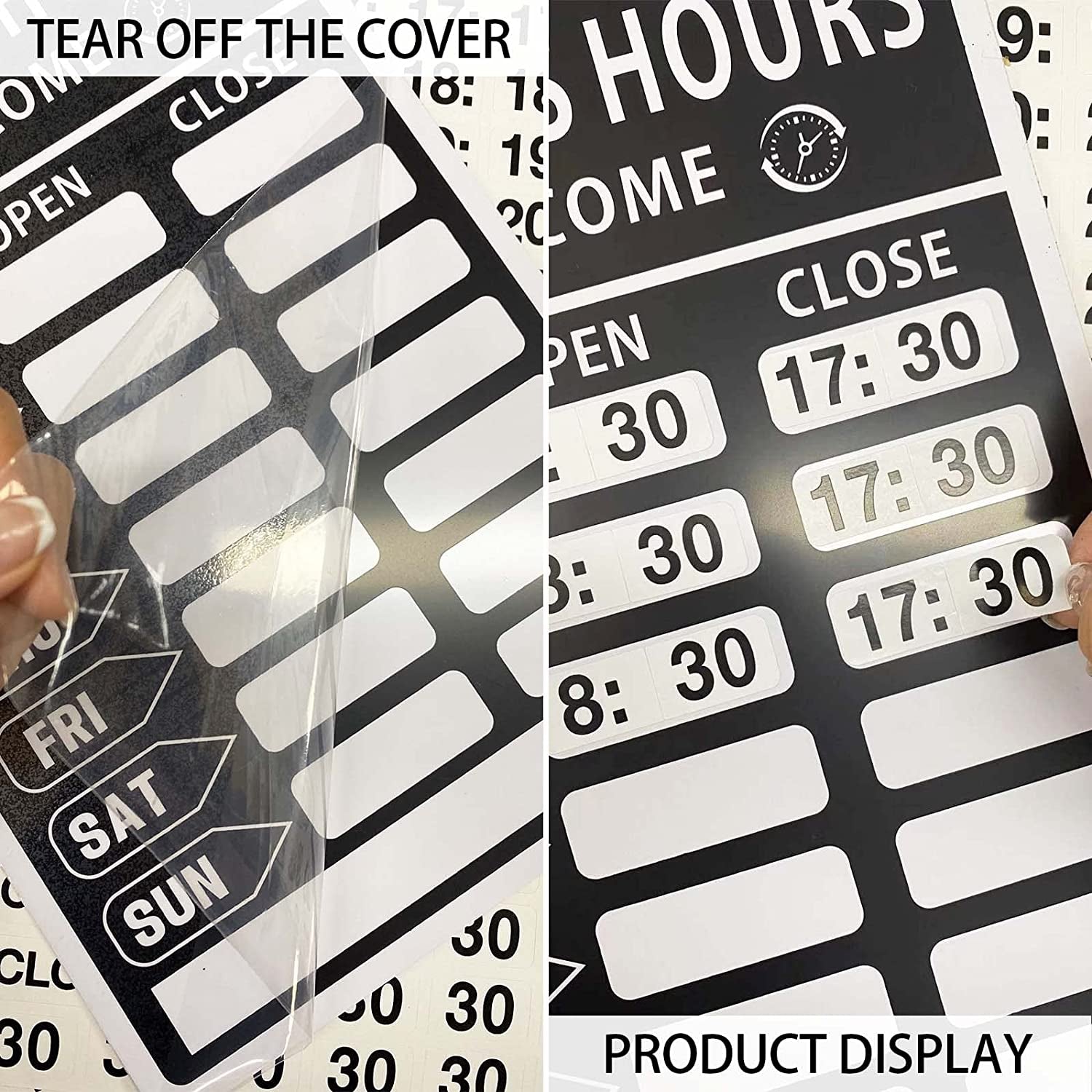 Business Hours Sign,Opening Hour Sign Kit,Changeable Store Hours Sign,Hours of Operation Signs for Business,Open Sign with Hours,Ideal Signs for Any Business,Store or Office（Pvc,8”X 12”）