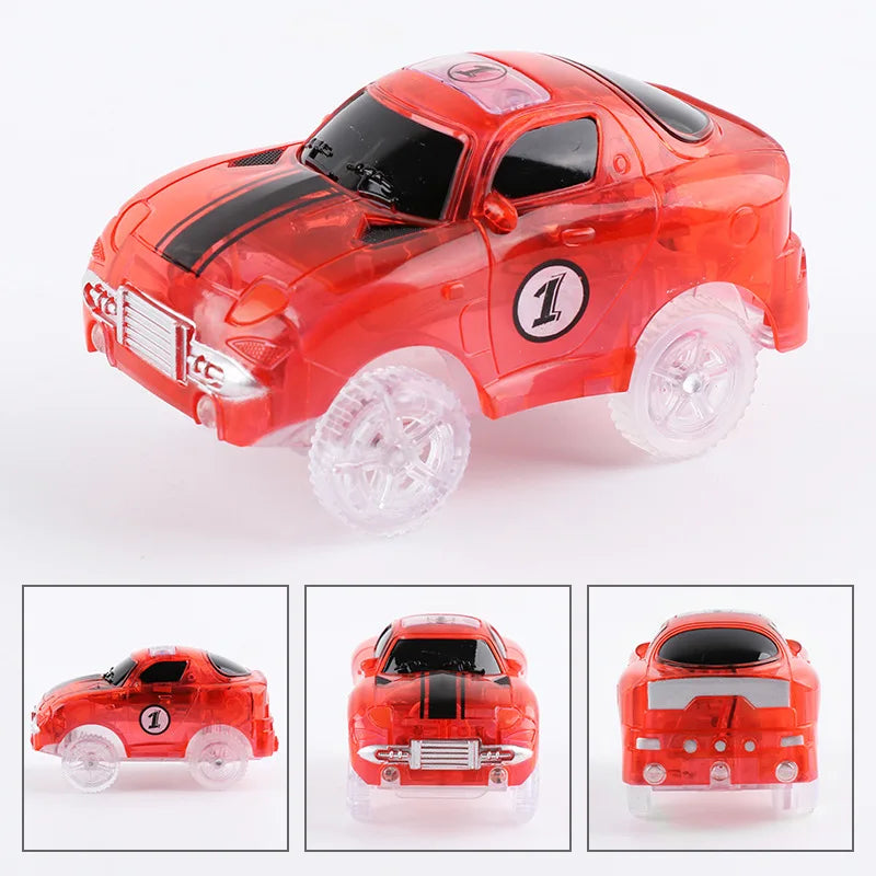 5.4Cm Magical Electronics LED Car Toys with Flashing Lights Educational Toys Electronics Glow Car Lights Glowing Racing Toy