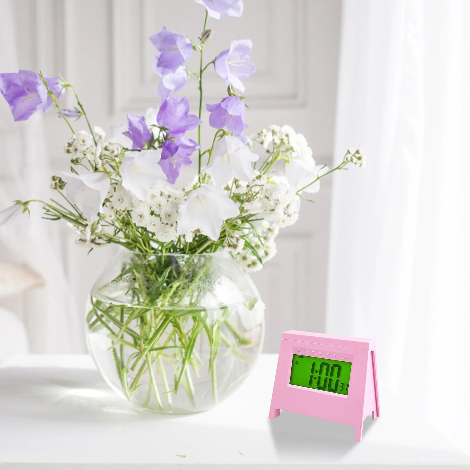 Mini LCD Student Alarm Clock New Electronic Clock Smart Desktop Multi-Function Clock with Luminous Temperature Calendar Electronic Accessories for Home