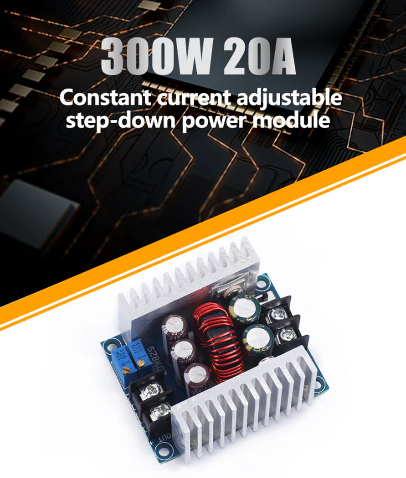20A 300W Synchronous Buck Module DC Step down Voltage CC Power 5V 12V 24V 36V