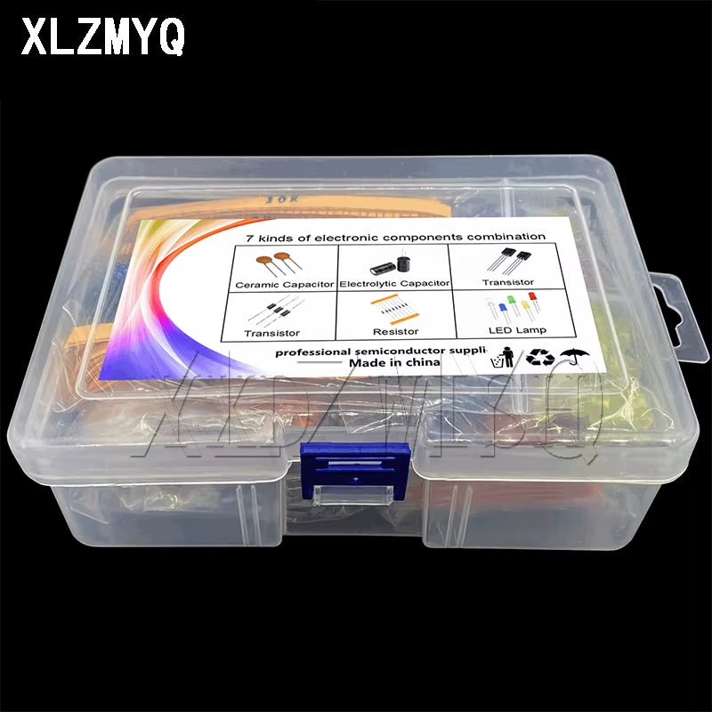 Electronic Components Kits Metal Film Resistor Assortment Kit Led Diodes Electrolytic Capacitor Ceramic Set Transistor Pack Diy