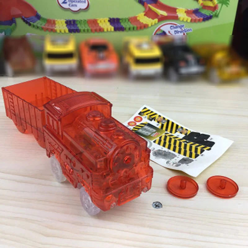 5.4Cm Magical Electronics LED Car Toys with Flashing Lights Educational Toys Electronics Glow Car Lights Glowing Racing Toy