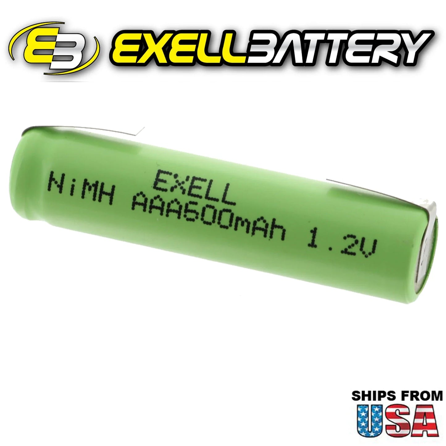 5X Exell 1.2V NIMH AAA 600Mah Rechargeable Batteries W/ Tabs