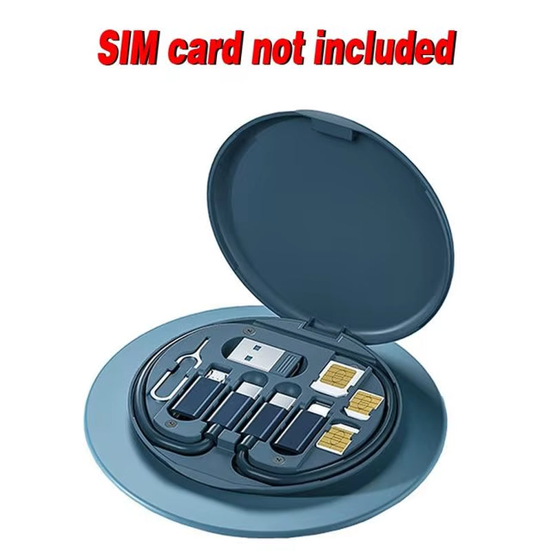 Multifunctional 60W USB Data Cable Fast Charge Line Storage Box Mini Digital Electronic Gadgets Organizer Card Removal Pin Set