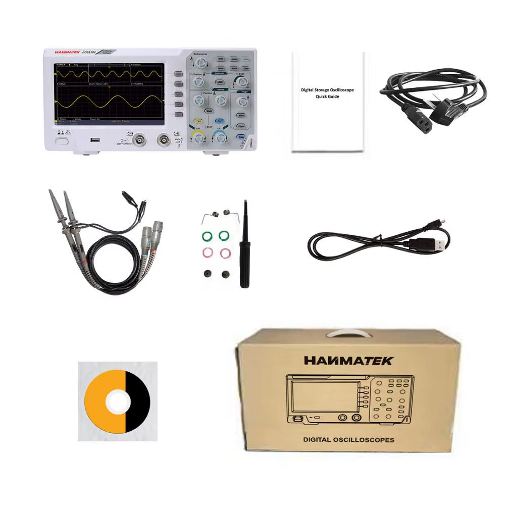 DOS1102 Best Digital Oscilloscope 100Mhz 2Chanel Oscillograph 1Gsa/S 7'' Tft Lcd Better than Ads1102Cal+ Osciloscope Kit