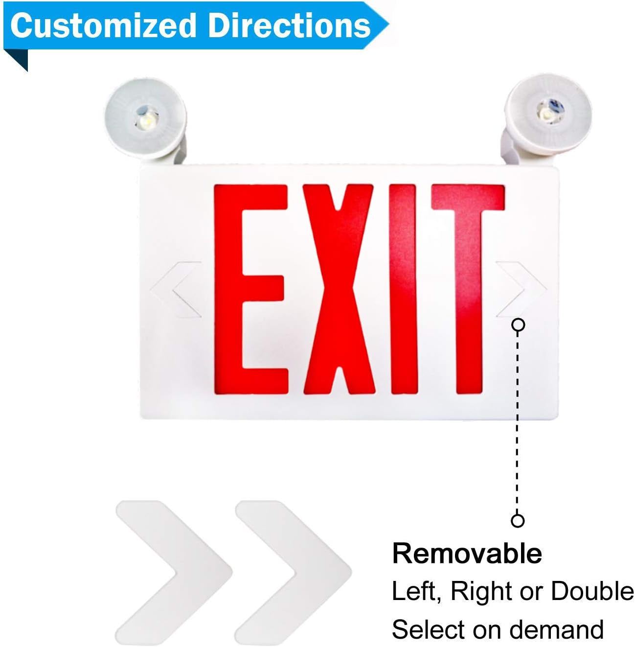 4 PACK LED Exit Sign Battery Backup&Exit Sign with Emergency Lights-Fire Exit Sign with Emergency Lights, Hardwired Exit Sign,Double Side Exit Signs with Emergency Lighting for Home