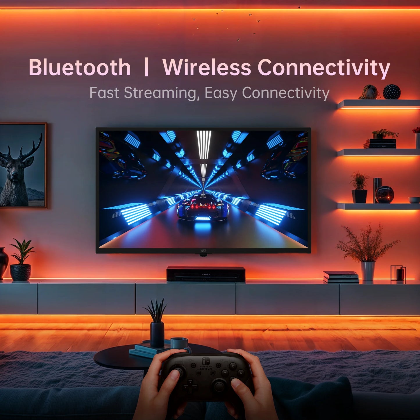 32 Inch Smart TV, HD Android TV with Google Play Built in Chromecast, Dolby Audio, Hdr 10, Flat Television with Assistant Voice Control