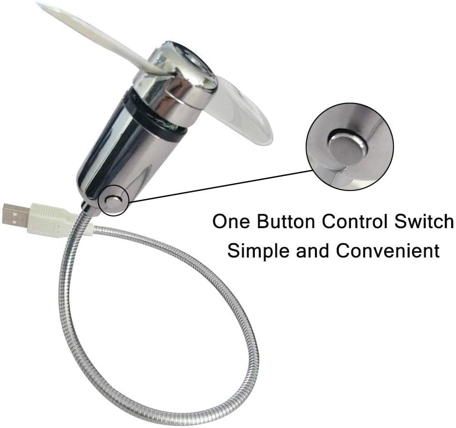 Small USB Fan with Real Time Clock and Temperature Display, Personal Portable USB LED Clock Fan, USB Funny Toy Gadgets Gifts for Men Women Office Home (RGB)