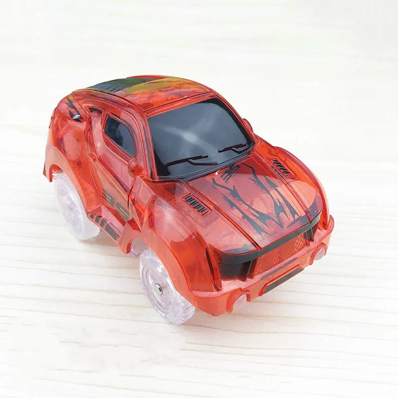 5.4Cm Magical Electronics LED Car Toys with Flashing Lights Educational Toys Electronics Glow Car Lights Glowing Racing Toy
