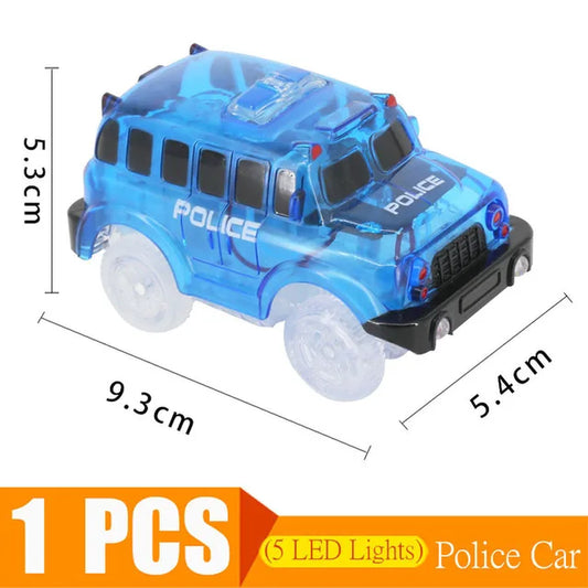 5.4Cm Magical Electronics LED Car Toys with Flashing Lights Educational Toys Electronics Glow Car Lights Glowing Racing Toy