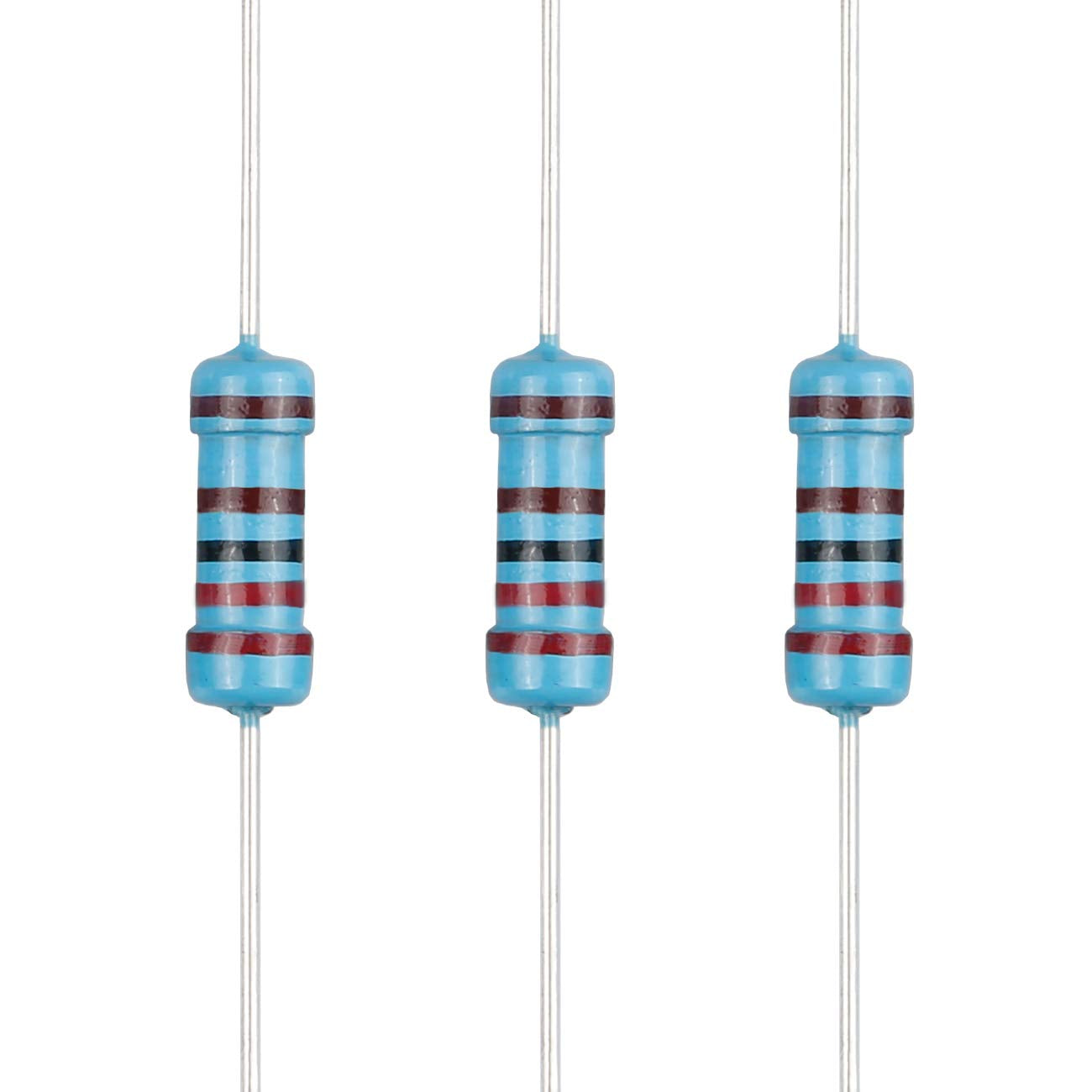 100Pcs 2.2K Ohm Resistor 1/2W (0.5Watt) ±1% Tolerance Metal Film Fixed Resistor, Multiple Values of Resistance Optional