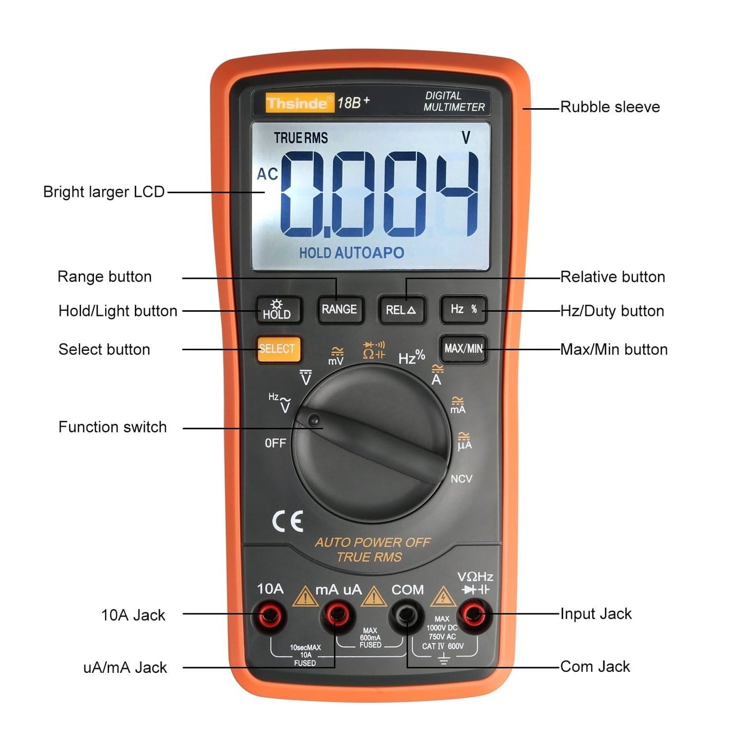 Digital Multimeter Meter Amp Ohm Voltmeter Autorange Tester AC DC Current
