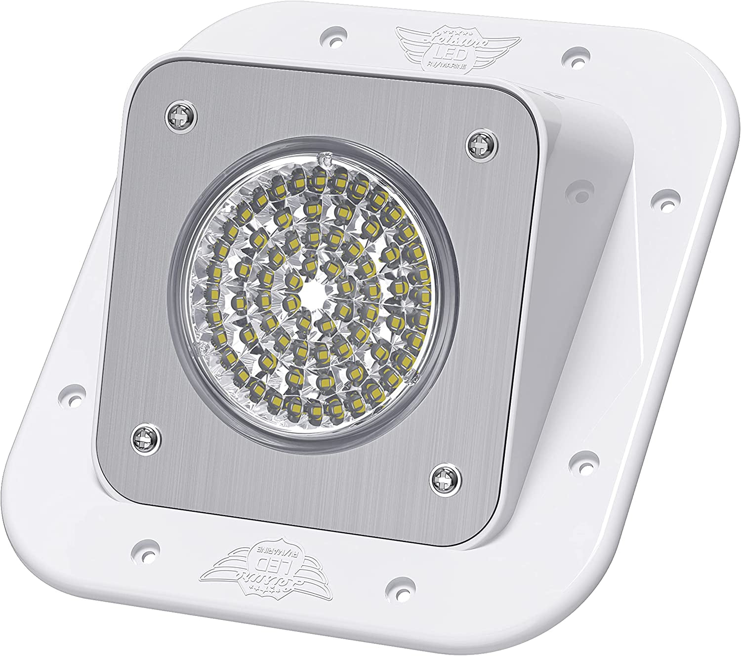 RV Exterior Surface Mount Flood Porch Utility Light - White 12V 1100 Lumen Lighting Fixture Replacement Lighting for Weekend Warrior Rvs, Trailers, Campers, 5Th Wheels