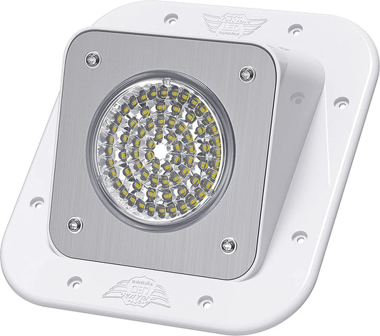 RV Exterior Surface Mount Flood Porch Utility Light - White 12V 1100 Lumen Lighting Fixture Replacement Lighting for Weekend Warrior Rvs, Trailers, Campers, 5Th Wheels