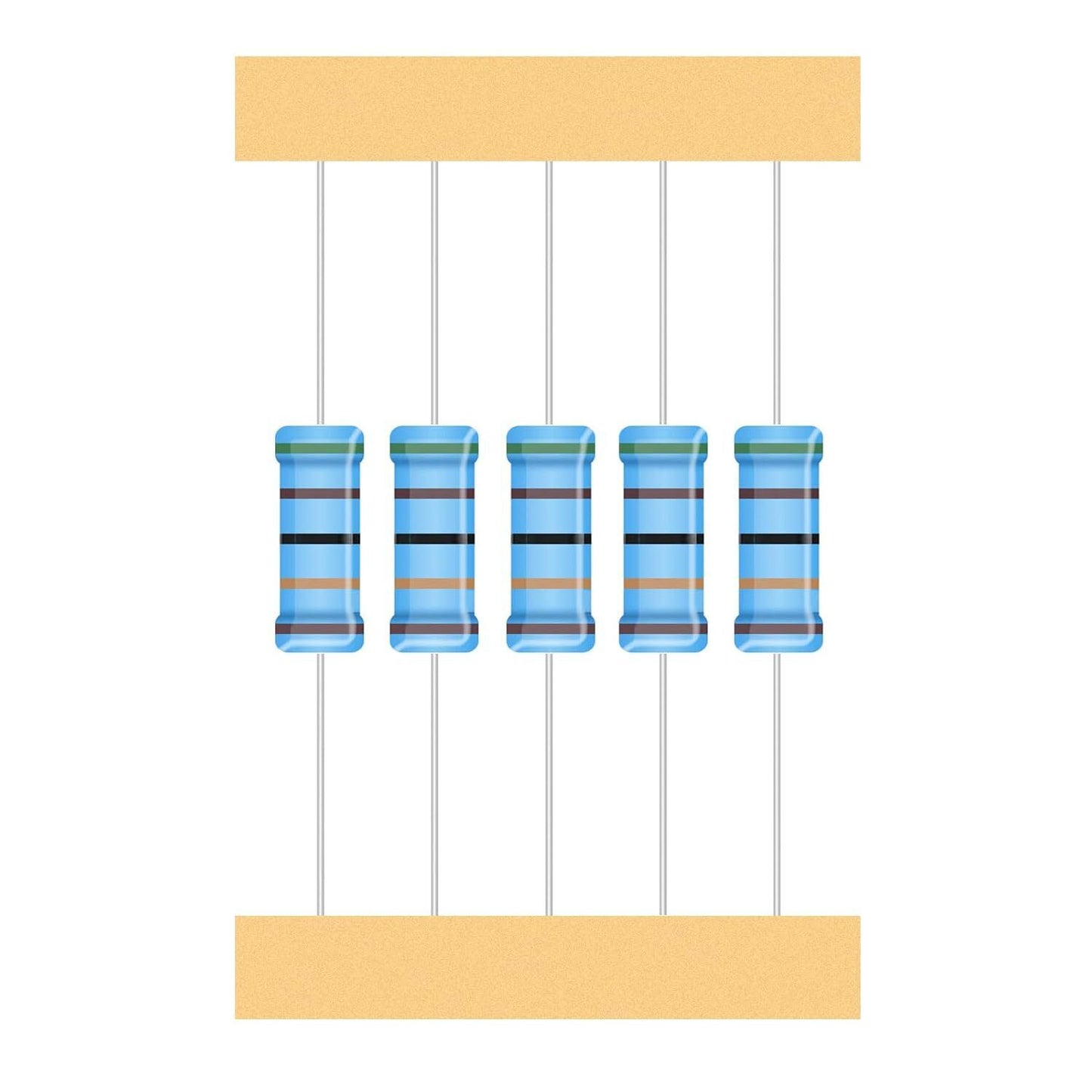 25 Values 2W Metal Film Resistor Kit from 1 Ohm to 1M Ohm 2 Watt 1% Resistors