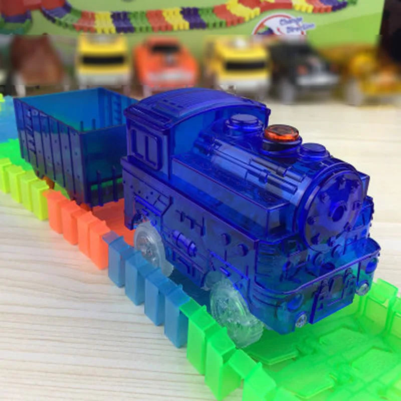 5.4Cm Magical Electronics LED Car Toys with Flashing Lights Educational Toys Electronics Glow Car Lights Glowing Racing Toy