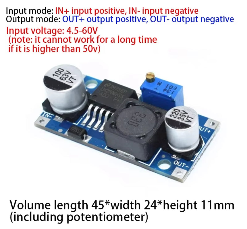 Adjustable Power Module LM2596S DC-DC Buck Regulator Converter Decompression Regulator 24V 12V to 5V 2A