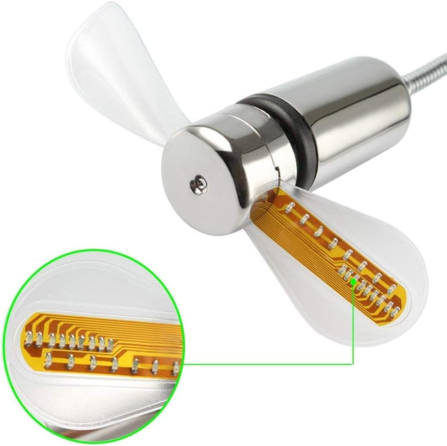 Small USB Fan with Real Time Clock and Temperature Display, Personal Portable USB LED Clock Fan, USB Funny Toy Gadgets Gifts for Men Women Office Home (RGB)