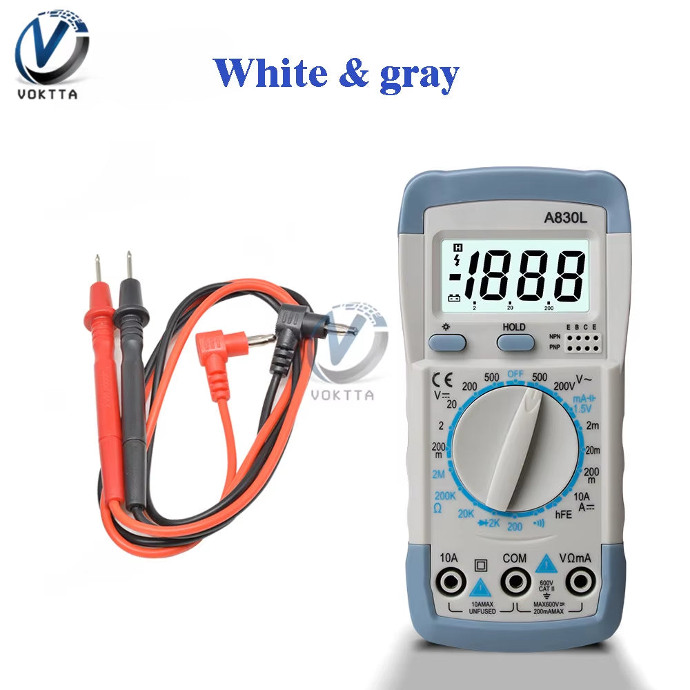 A830L Digital Display LCD Multimeter Portable Handheld AC DC Voltage Diode Freguency Multitester Voltmeter Ammeter Tester Tools