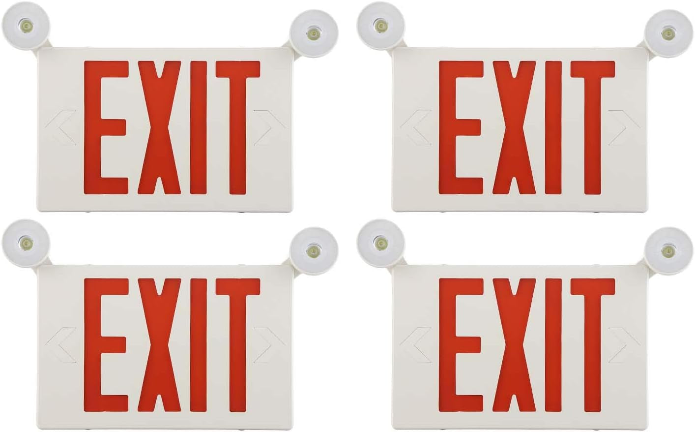 4 PACK LED Exit Sign Battery Backup&Exit Sign with Emergency Lights-Fire Exit Sign with Emergency Lights, Hardwired Exit Sign,Double Side Exit Signs with Emergency Lighting for Home