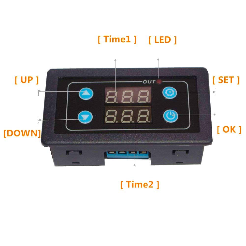 Timer Relay,  Time Delay Switch AC 110V 120V Timer Switch Module Digital Time Cycle AC 85V-265V LED Dplay 0Ms-999H