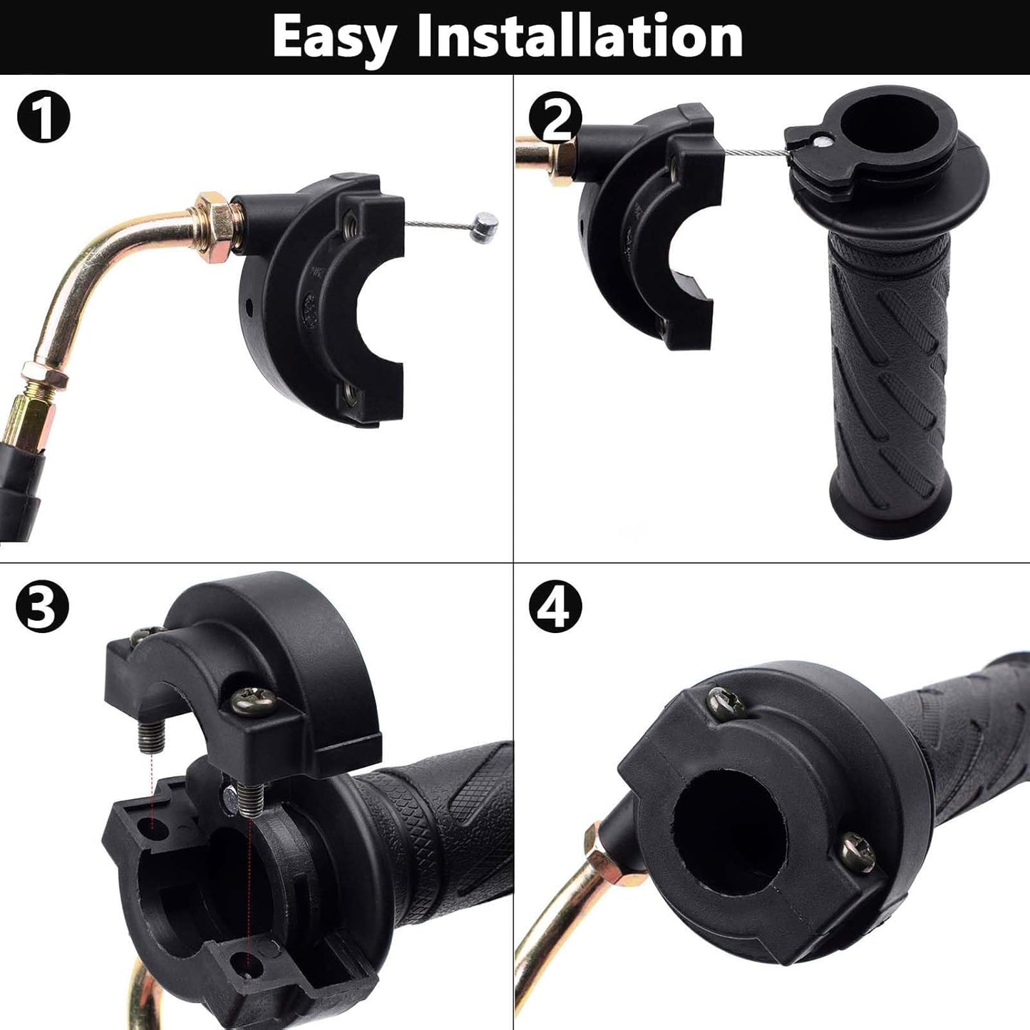 Throttle Twist Grip Set with 78" Scooter Throttle Cable for GY6 50Cc 80Cc 125Cc 150Cc 139QMB 4 Stroke Scooters Motorcycles Moped ATV