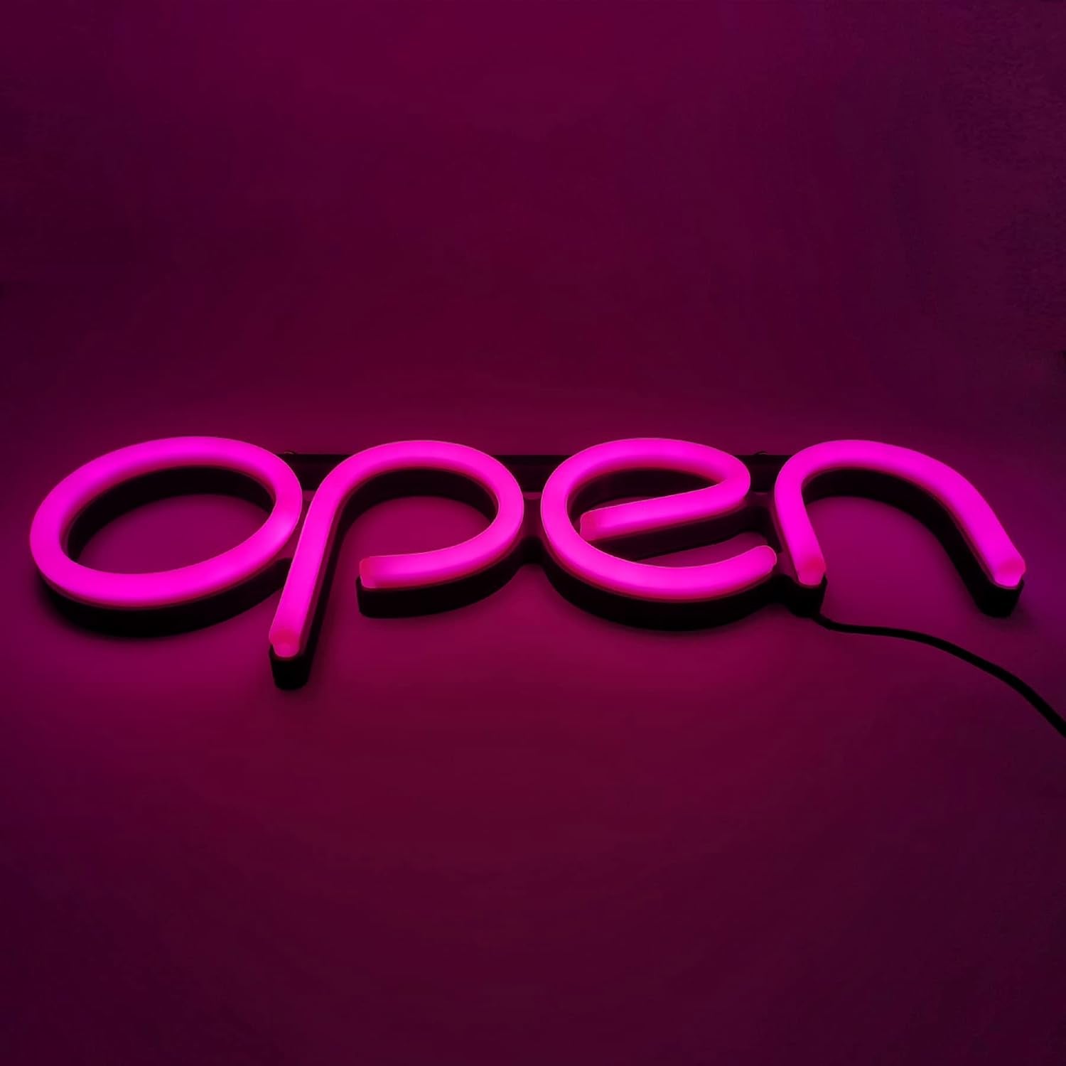 Open Signs for Business,Led Neon Open Sign,16X6 Inch Lighted Sign for Restaurants Offices Retail Shops Window Storefronts,12V/1A Power Supply,With ON/OFF Switch (Horizontal Rose Red)