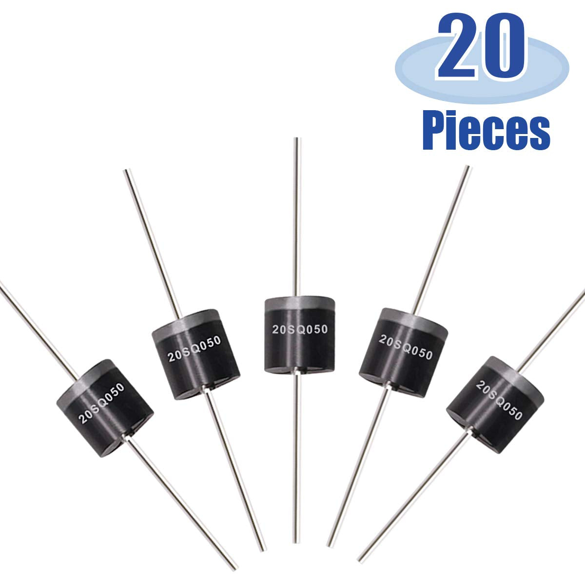 20 Pcs 20SQ050 20A 50V Schottky Blocking Diode, Rectifiers Diode,Diode Axial Kit for Solar Panel