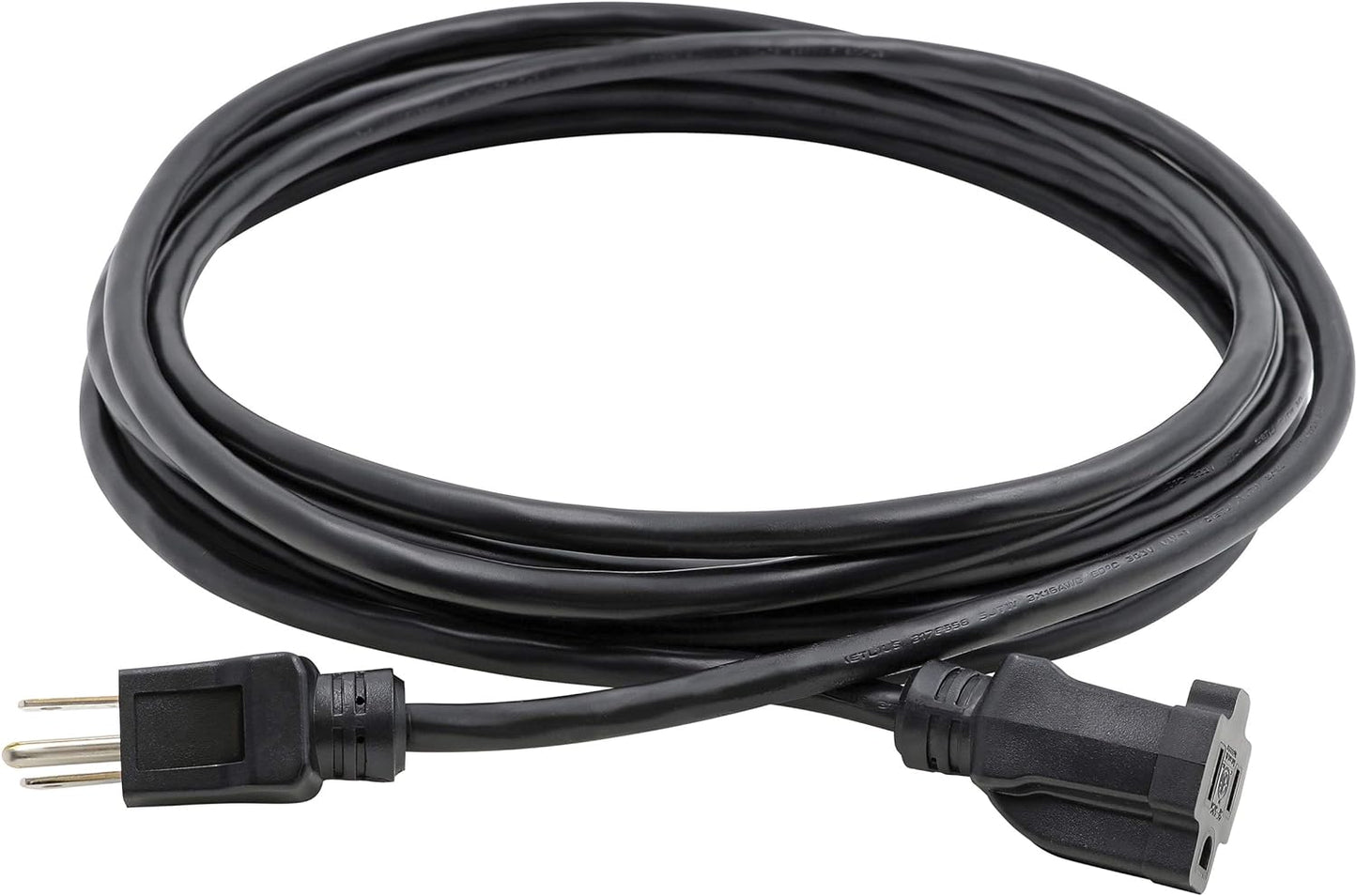 8 Ft Indoor/Outdoor Extension Cord 16/3 SJTW, Black, Water & Weather Resistant, Flame Retardant, 3 Prong Grounded Plug, CP10122