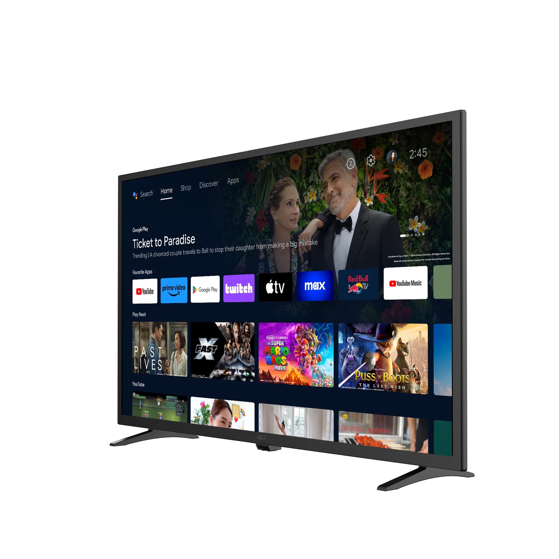 32 Inch Smart TV, HD Android TV with Google Play Built in Chromecast, Dolby Audio, Hdr 10, Flat Television with Assistant Voice Control