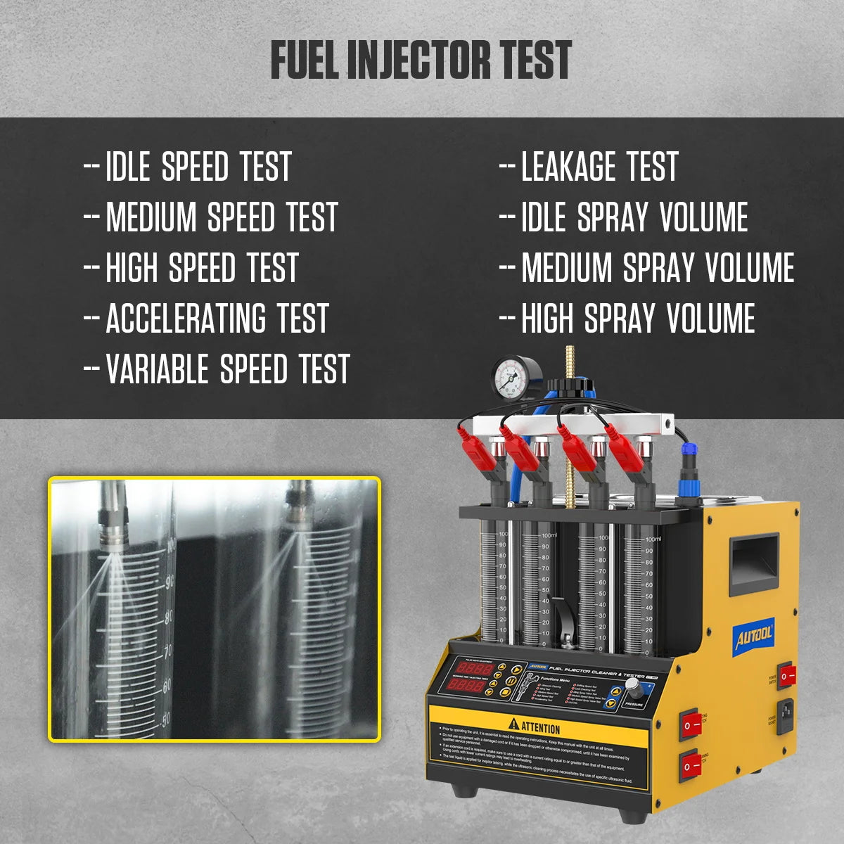 CT160 Automotive Injector Nozzle Cleaning Machine Fuel Injector Tester Heated Cleaning Machine Injectors Machine Clean