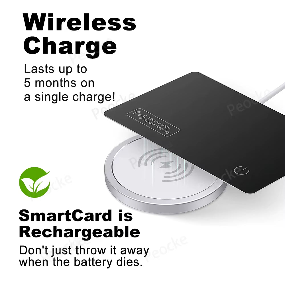 Wallet Anti-Loss Card GPS Location Tracking Smart Tag Find My for Iphone Bluetooth Device Ultra-Thin Card Wireless Charge IP67